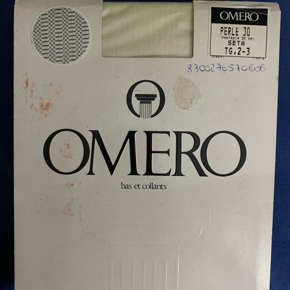 VTG Omero Italian-MadeTextured Silk Pearl-Color Pantyhose 30 Denier Women Sz M/L